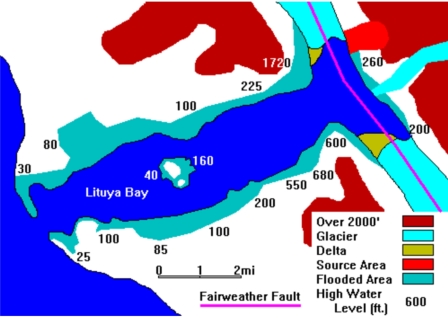 Falla de Cascadia: Zona de subducción inmóvil y silenciosa en la espera del desastre Tsunami-lituya-bay-alaska-july-9-1958